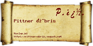 Pittner Ábris névjegykártya